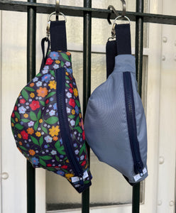 Bolsa cintura Azul flores
