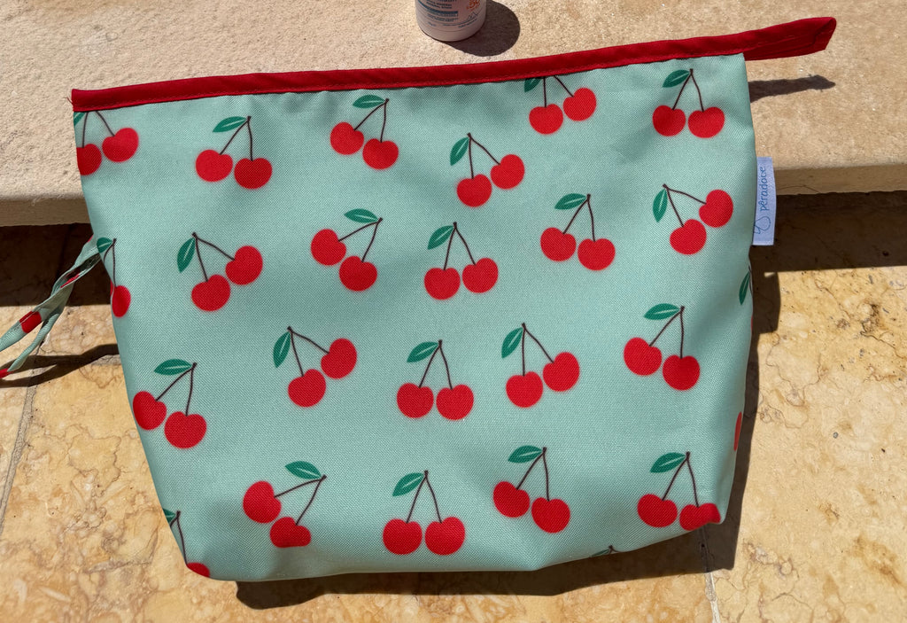 Saco com fecho/necessaire Cerejas