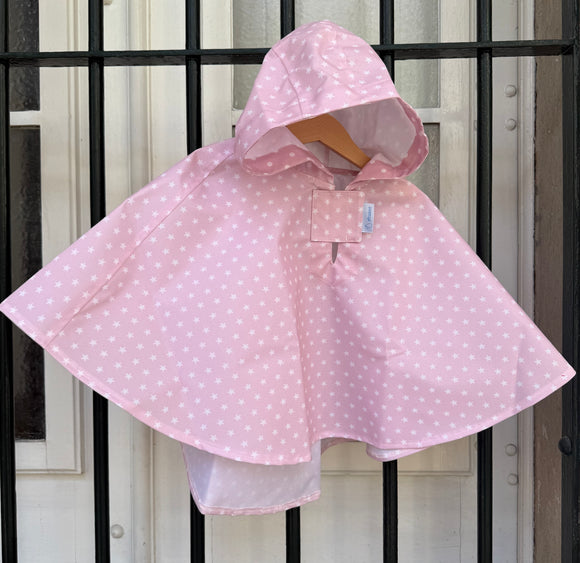 Capa de Chuva Rosa bebe estrelas