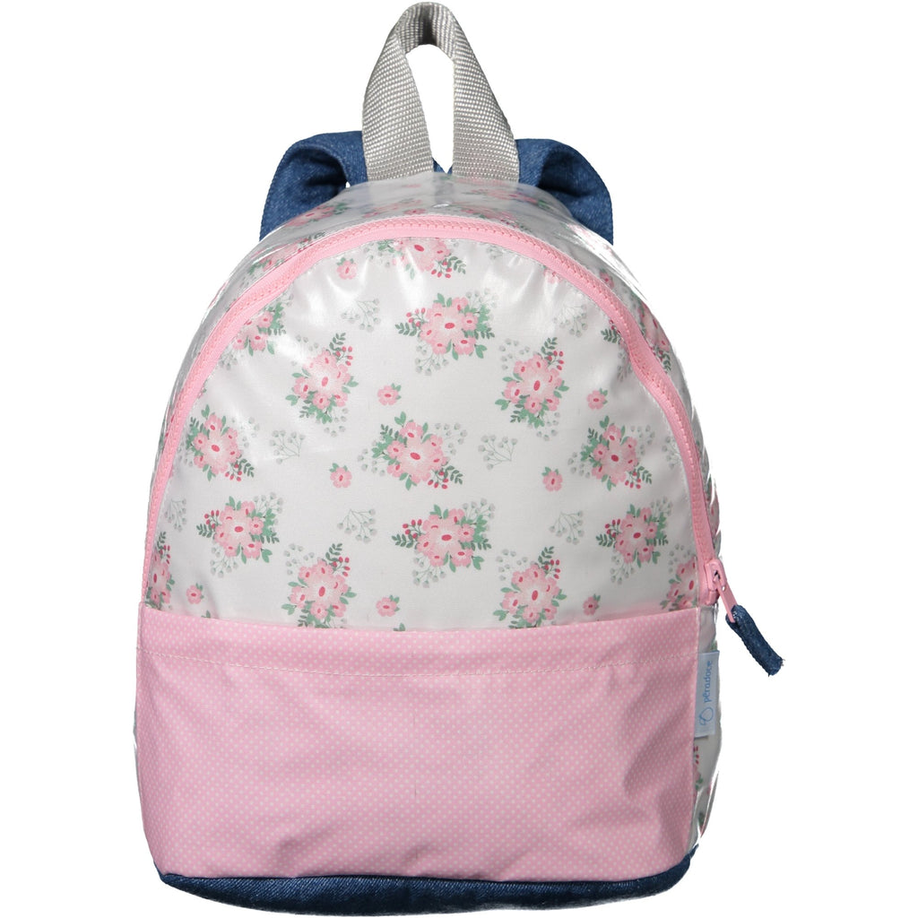 Mochila Branco flores e pétalas