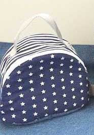 Lancheira Azul escuro estrelas, bolas e riscas